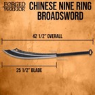 Forged Warrior Chinese Nine Ring Broadsword And Scabbard   42 1 2    Overall