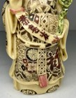 Vintage Chinese Buddha Statue Figure Elder Staff Hand Carved Resin Religious