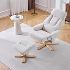 360   Swivel Recliner Chair With Heat And Massage  Fabric Upholstered Lounge Rock