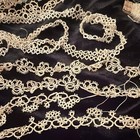 Beautiful Tatting Very Intricate 152     4 Yrds  Some In Process  Early 1900   s
