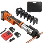 1 2  -2  Pro Press Tool Pipe Crimping Kit Press Tool Battery Kit With 6 Jaws Us