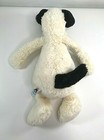 Jellycat Bashful Puppy Dog Black Cream Spot Stuffed Animal Plush Soft Toy 15 