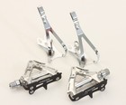 Shimano Pd-7400 Dura-ace Aero Pedals W toe Clip  l  Silver 80 90s Nos New In Box