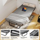 Portable Folding Bed With Memory Foam Mattress Rollaway Metal Frame Guest Bed