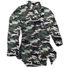 V-neck Green Woodland Camo Taekwondo Karate Gi Uniform Team Demo Martial Arts