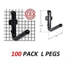 100 Pack Locking Pegboard Hooks Flex-lock L Style Peg Board Tool Organizer