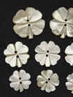 Vintage Lot Of 11 Clover shamrock Carved Mop Buttons - 11 16  To 1-1 8   f8 