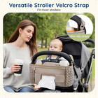 Stroller Organizer With Insulated Cup Holders  Adjustable Stroller Caddy With De