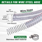 5ft 1  Id X 1 25  Od Steel Wire Suction Hose Pvc X 5 Ft  Clear