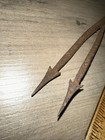 Antique Iron Fishing Spear Frog Gig Head Rustic Tool 2 Tine