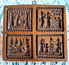 Springerle Speculaas Gingerbread Marzipan Cookie Press Mold - Family Life Scenes