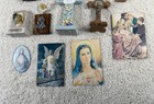 Roman Blessed Virgin Mary Figurine Catholic Cross Plaque Magnet Lot 13 Piece Set