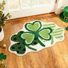 St Patricks Day Shamrock Bathroom Rug 35 4 X 21 7 Inch Fluffy Irish Clover 