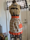 Vintage Mid-century Handmade    hostess    Ladies Half Apron- Fits All Sizes