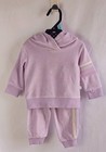 Honest Baby Organic Lilac Cotton Long Sleeve Hooded Velour Sweatsuit  Nwt