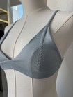 Zara Blue Knit Seamless Wireless Triangle Bralette Bra Adjustable Strap Small