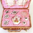 1998 Vintage Mini Tea Set With Basket 16 Piece Set Noble Excellence Bears Nib