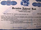 Stock Certificate Scranton National Bank  1983 Payee Prudential-bache Securities 