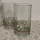 Arby s 1984 Christmas Holiday Collection Tumbler Wine Glasses Holly Berry 6pc