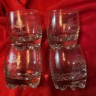 Set Of 4 Crown Royal Lowball Rocks Whiskey Glasses Etched Crown Logo 