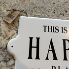 This Is Our Happy Place White Metal Sign Rustic Farmhouse Wall Plaque Home Decor