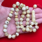White Amber Misbaha Natural Islamic Prayer Rosary                              10 9mm 32 3g