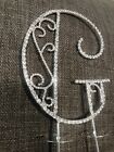 Rhinestone Crystal Silver Monogram Letter Cake Topper Decoration