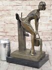 Siged High Quality Preiss Art Deco Bronze Nude Girl Figurine Statue Figure Nude