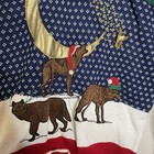 Ugly Christmas Sweater L 3 Wolves Under The Moon Christmas Hats Shooting Star