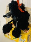 Vtg Pelham Black French Poodle 1960s  Puppet Doll Marionette With Box