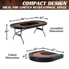 Poker Table 10 Player Texas Holdem Game Folding Casino Legs Cup Holders Metal