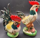 Vintage Ceramic Chicken  rooster Figurines L m Inc Japan Country Farmhouse Retro