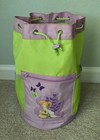 Lot Vintage Disney Fairy Tinker Bell Round Backpack And Beaded Handled Tin Box