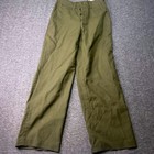 Vintage Military Pants Mens 30x30 Wwii Green Wool Button Fly Classic Retro
