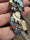 Native American Zuni Turquoise Multi Stone Inlaid Bird Pin pendant Jack Mahkee