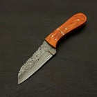 Custom Made Hand Forged Damascus Blade Hunting Skinning Camping Knife edc pakka