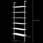 6 Tiers Modern Ladder Bookshelf  Wall Mount Shelf Bookcase Storage Rack White
