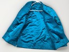 Vintage Chinese Silk Reversible Mandarin Collar Blue Jacket Floral Size M