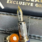 Montblanc Starwalker Blue Geometric Pattern Fountain Pen Silver Trim W  Pouch