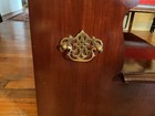 Vintage Wood Wooden Bed Steps Library Stair Stool Chippendale Style Brass Handle