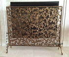 Acanthus Leaf French Tuscan Windsong  Antique Gold Iron Fireplace Fire Screen 