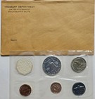 1962 Franklin Us Proof Set 5 Coins In Original Government Envelope   Blue Nickel