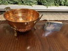 Vintage Old Dutch Copper Strainer With Brass Feet