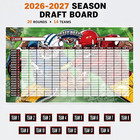 Fantasy Football Draft Board 2026 - 5 Feet X 3 Feet Fantasy Draft Board Kit