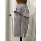 Zara Gray Plaid High Waisted Midi Skirt Professional Office Wear