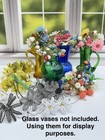 Vintage Lot Of 60s 70s Handmade Beaded Flowers Small Bouquets Assorted Crafts