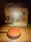 Corded Heated Flower Lamp Brown gold Metal W  Clear Glass Shade Timer 2h 4h 8h