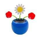 Solar Powered Dancing Flower Toy Figures Swinging Animated Dancer Doll Car Decor