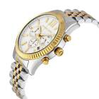 Michael Kors Original Mk8344 Men s Lexington Two-tone Silver Dial Chrono Watch
