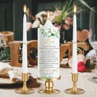 3 Unity Floral Candles For Wedding Ceremony Set With Gold Candle Holders  Bib   